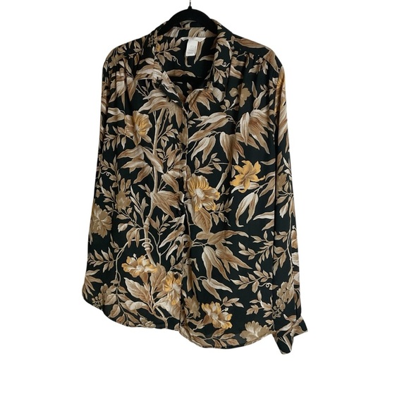 H&M Floral long sleeve women’s Blouse size 14 - Picture 1 of 8